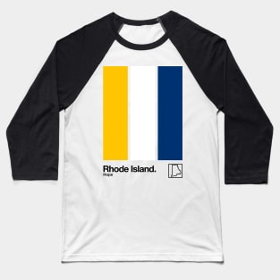 Rhode Island // Original Minimalist Artwork Poster Design Baseball T-Shirt